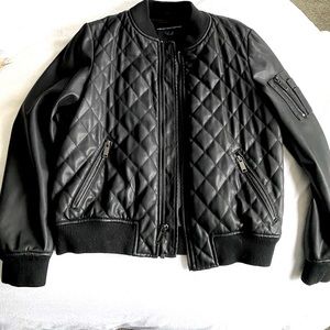 French Connection leather bomber jacket